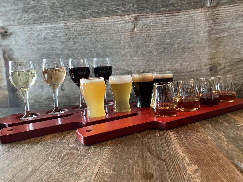 Flights of wine, beer, and spirits