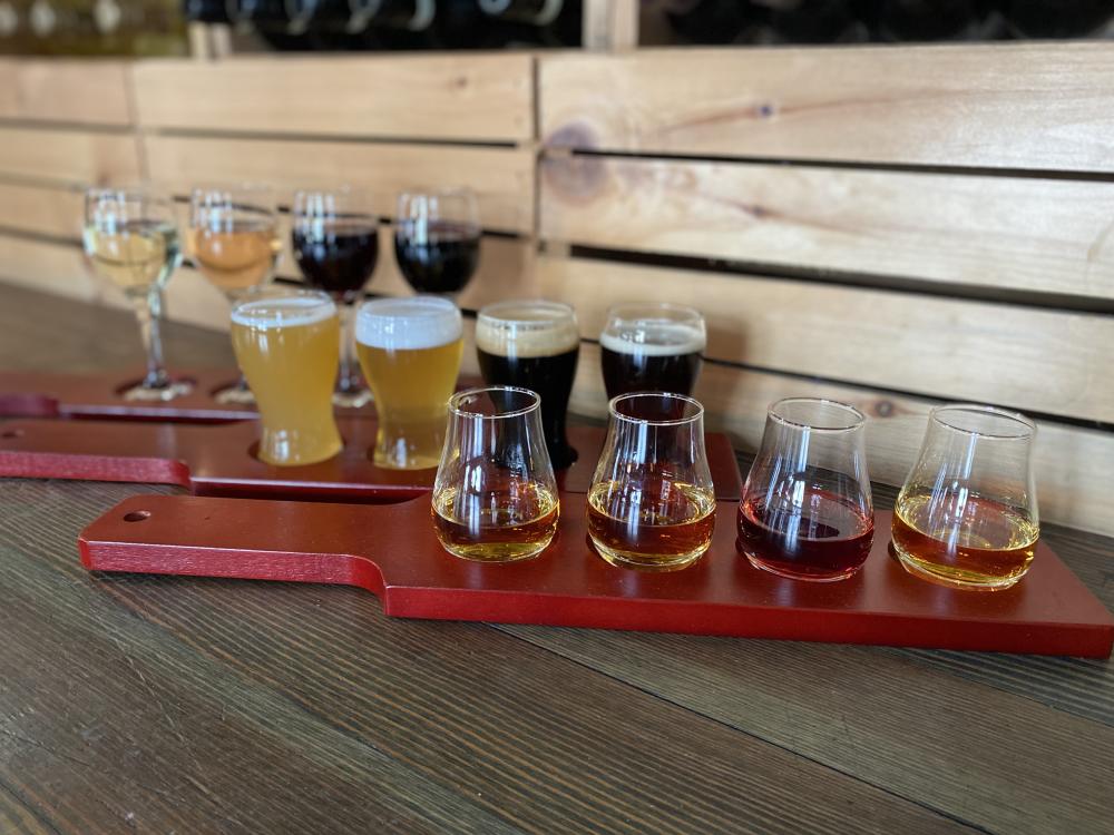 Flights of wine, beer, and spirits