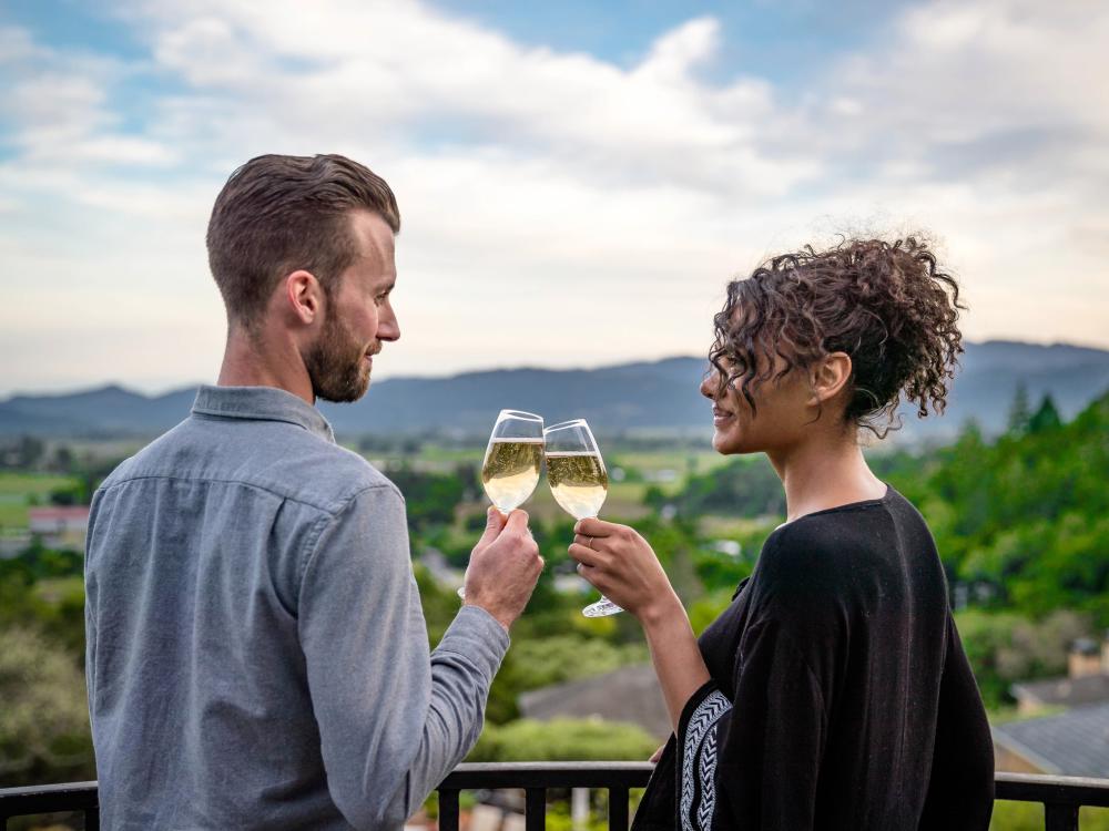 Romantic Couple with Sparkling Wine