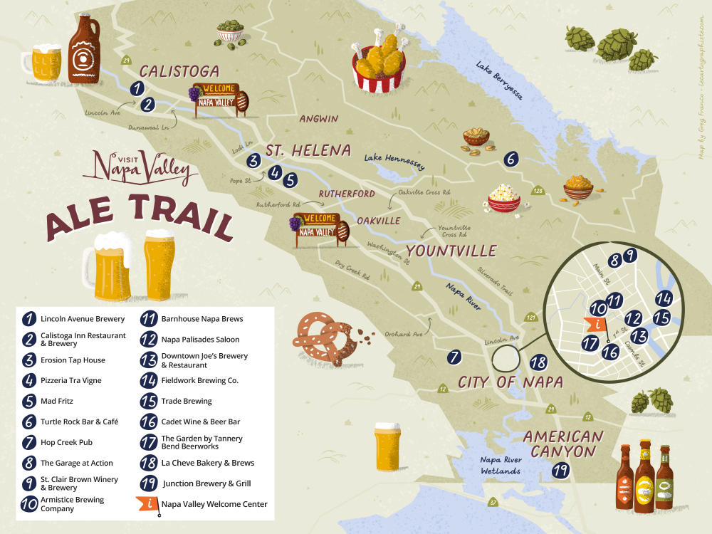 Visit Napa Valley Ale Trail Map