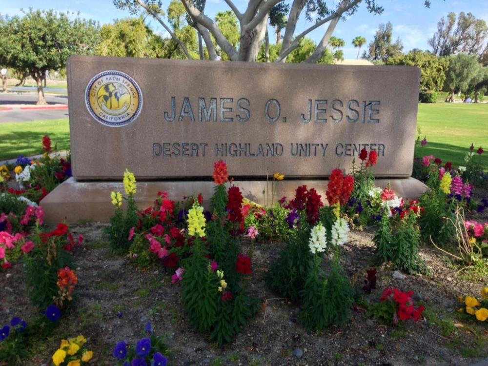 James O Jessie park sign in Palm Spings