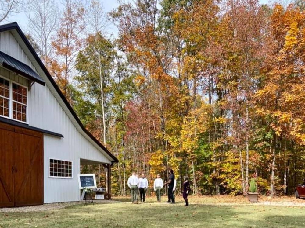 Farm wedding venue in fall