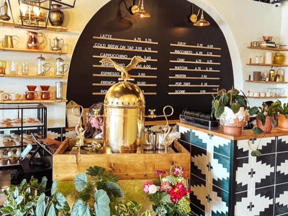 Counter at trendy coffee shop
