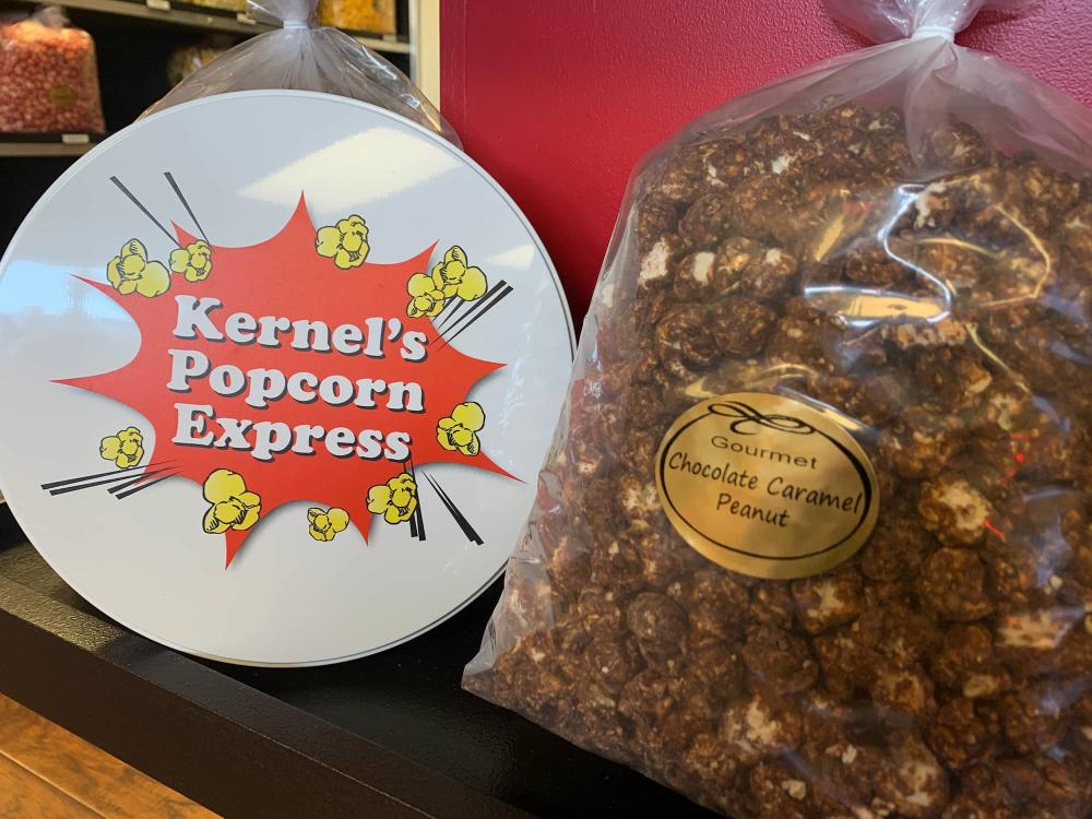 Chocolate Caramel Peanut Popcorn from Kernel's Popcorn Express