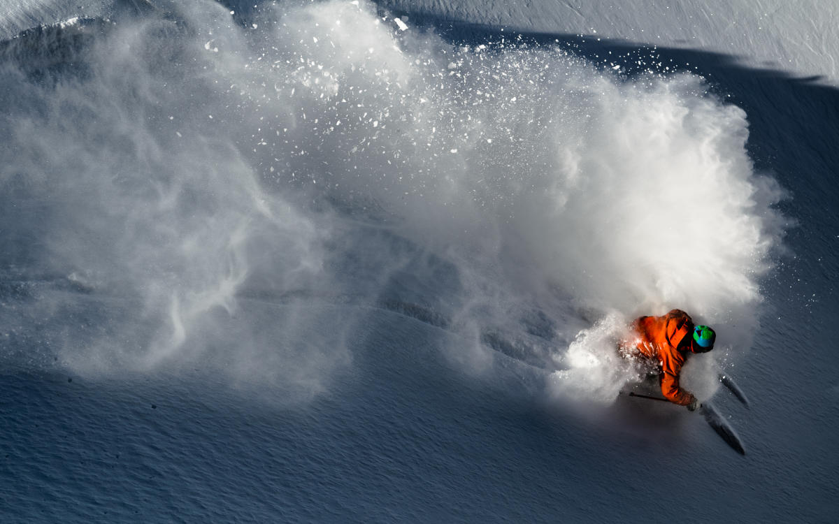 Skiing the Powder at Brighton