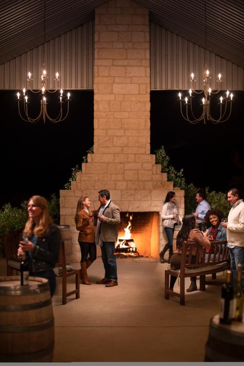Christmas Fireplace at Becker Vineyards