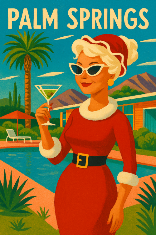 Mrs Santa Clause with martini
