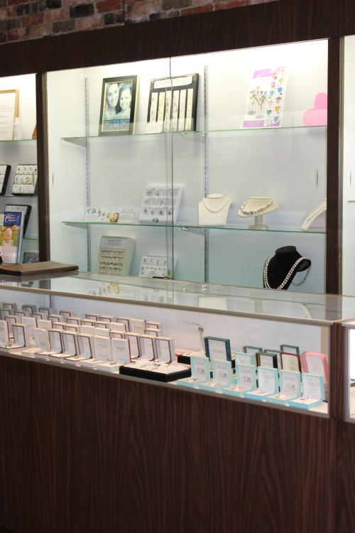 Display case at Robinette Jewelers