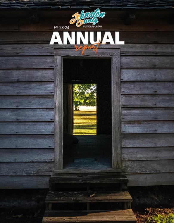 Cover for the FY 22-23 Annual Report for the Johnston County Visitors Bureau.