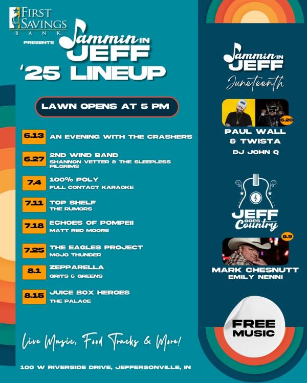 Jammin in Jeff 2025 Lineup
