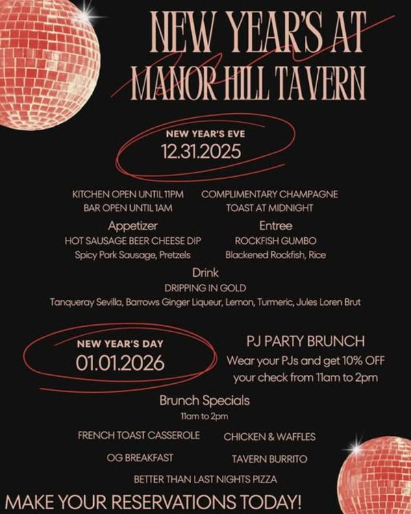 New Year's Eve Manor Hill Tavern 2025