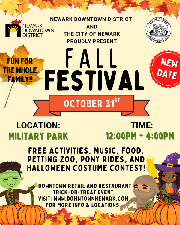 Newark Downtown District Fall Festival Flyer Rain Date