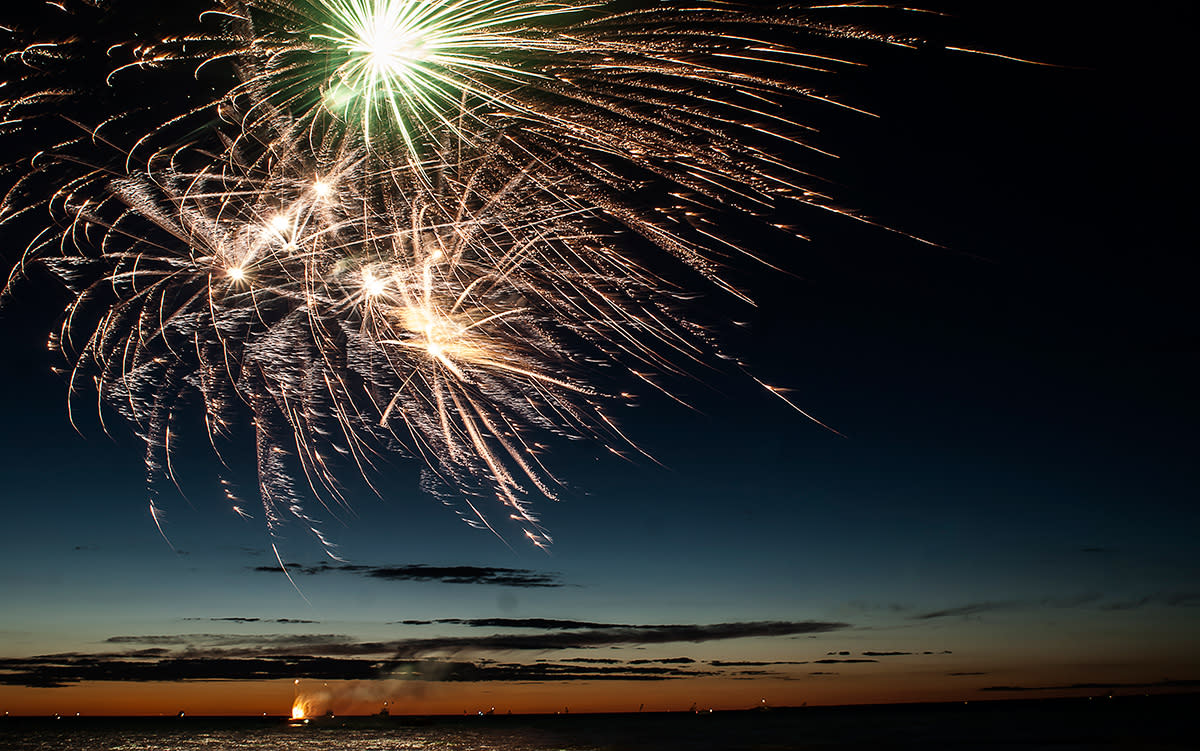 Fireworks In The Night Sky