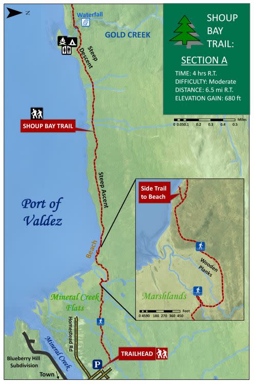 a hiking trail map