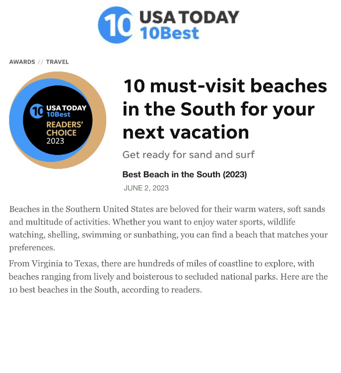 USA TODAY 10 Must-Visit Beaches Cover