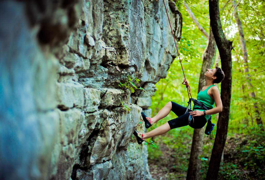Climbing on Stone Cuts Trail - Monte Sano Mountain