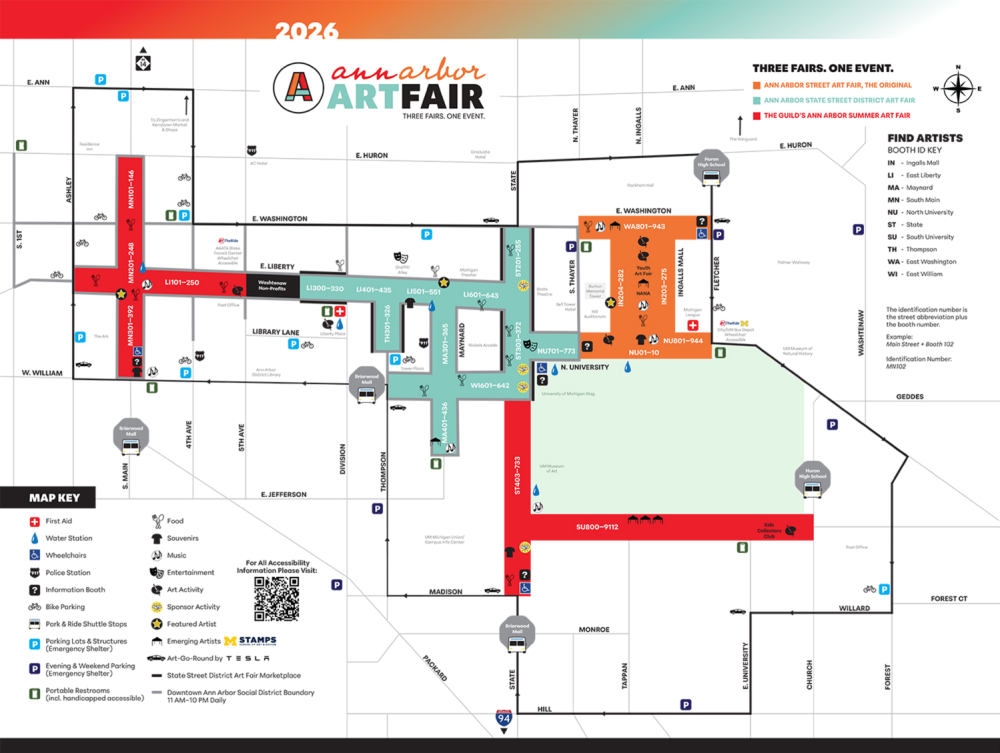 Ann Arbor Art Fair map 2026