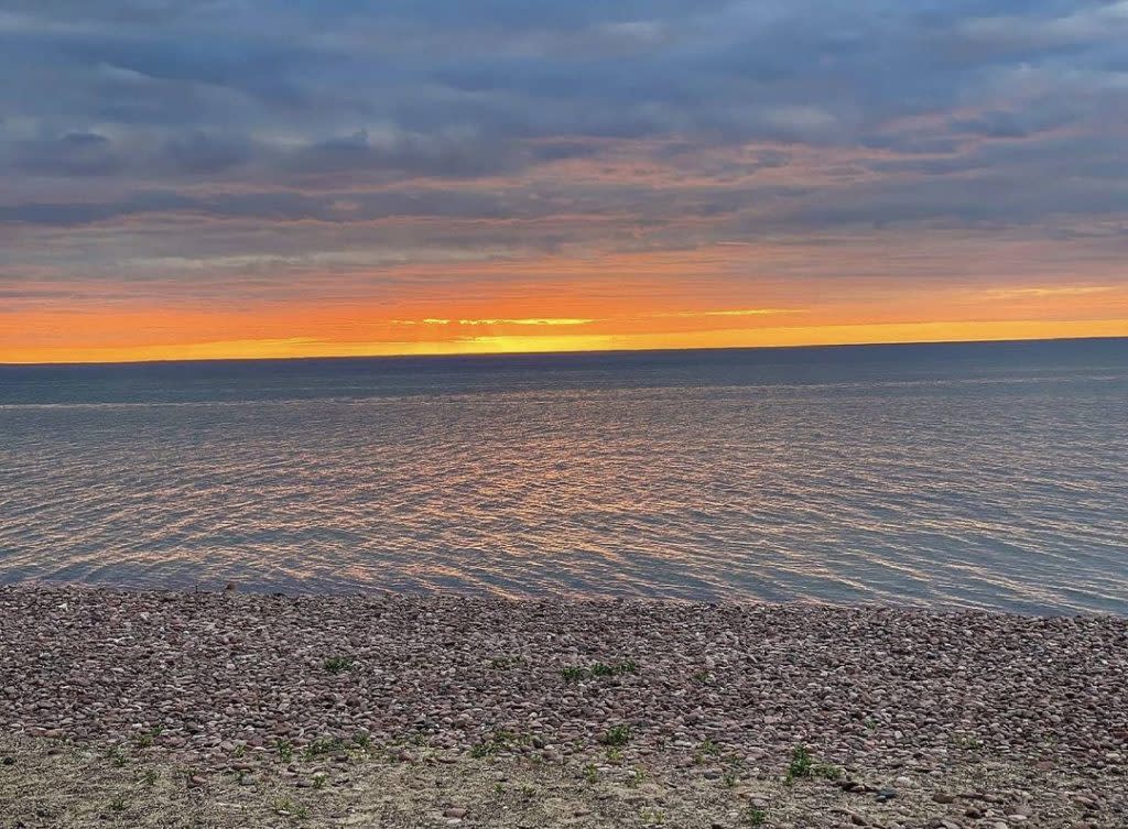 Lake Superior shore sunset