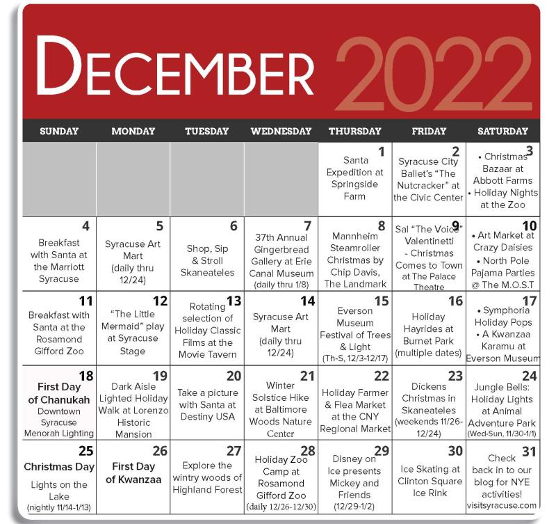 2022 Holiday Calendar