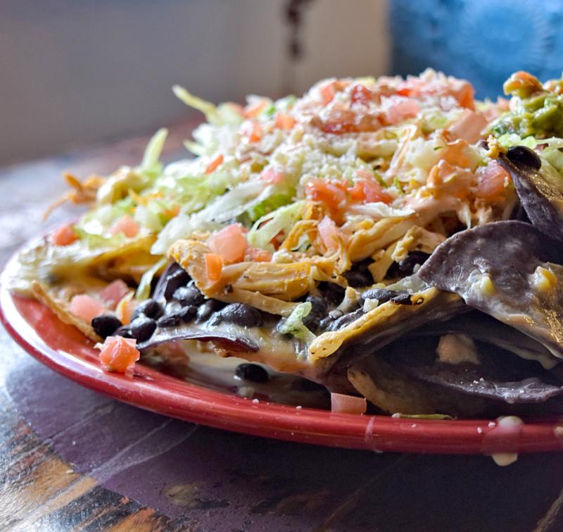 A close-up of a plate of New Mexican food from The Range Cafe