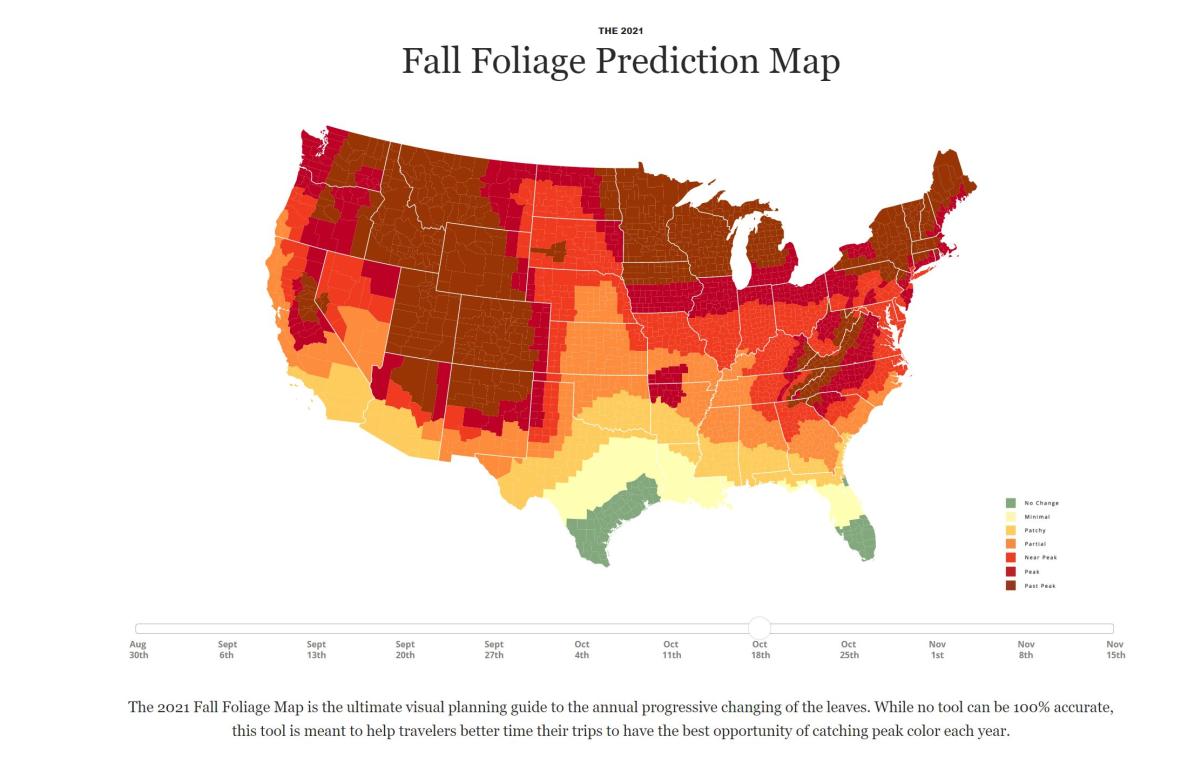 Fall Foliage Prediction Map 2021