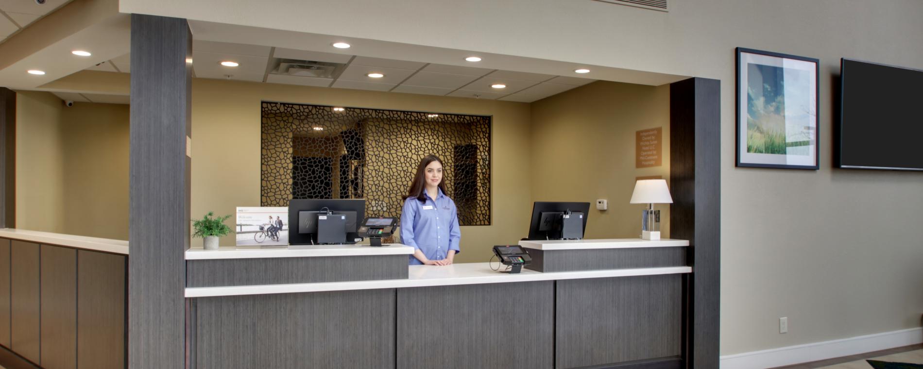 Canclewood E front desk Visit Wichita