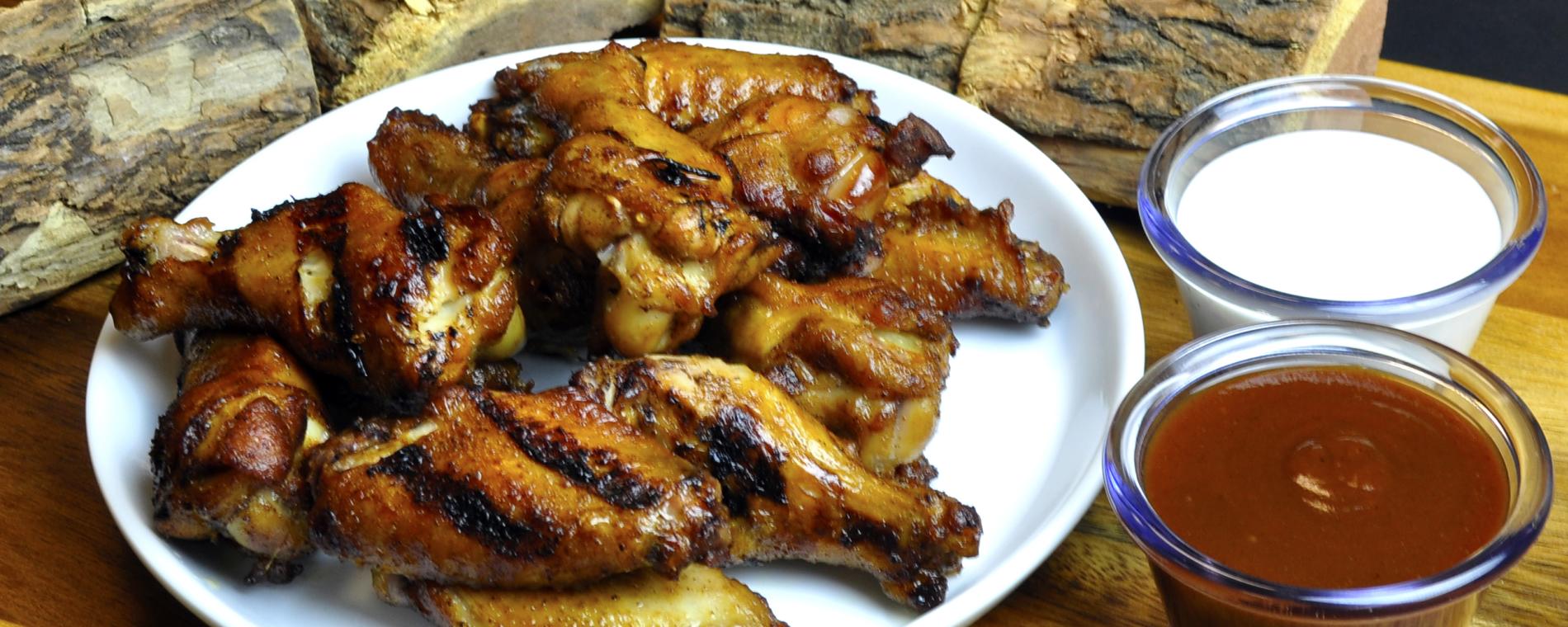 Chicken Wings and wood