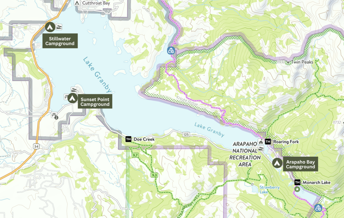 Lake Granby Camping Map