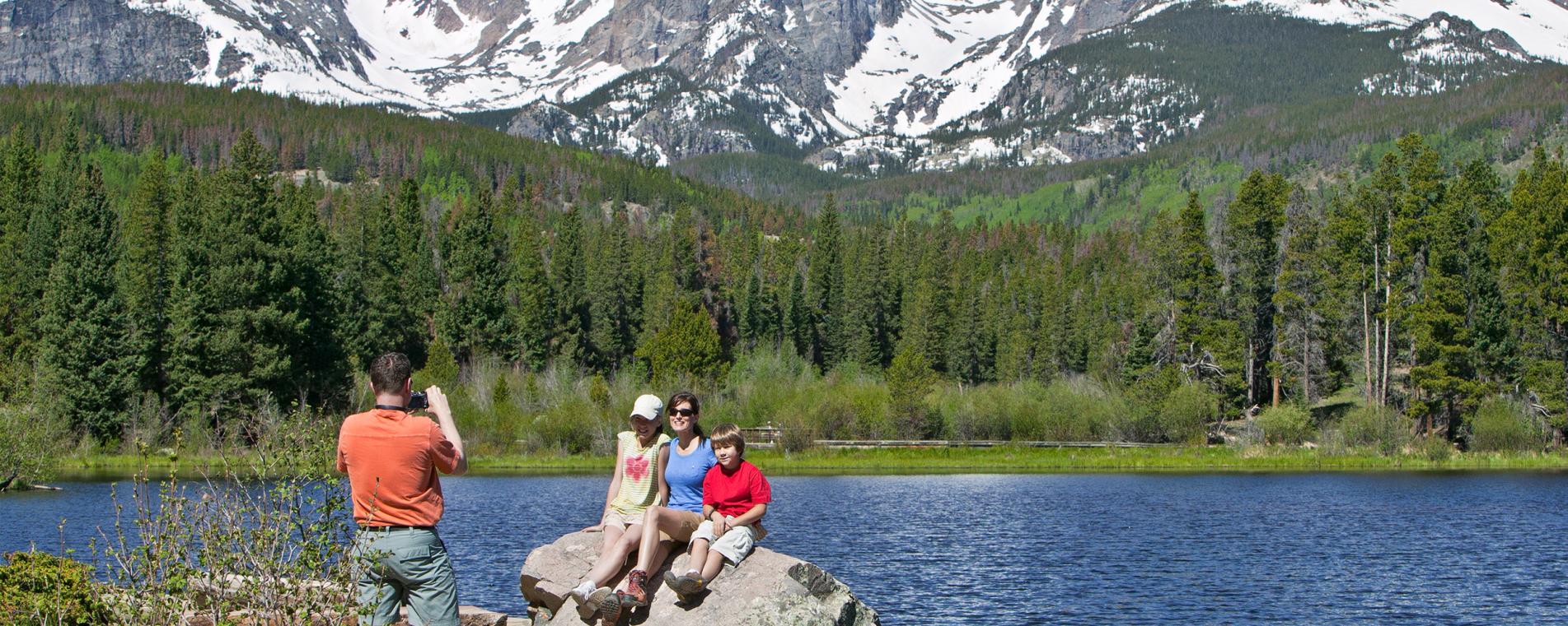 Family Photo At Sprague Lake