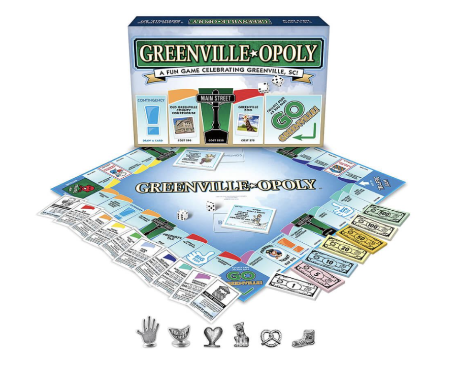 An image of the box and board for Greenville-opoly.