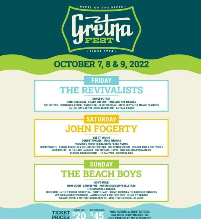Gretna Fest 2022 Lineup Poster