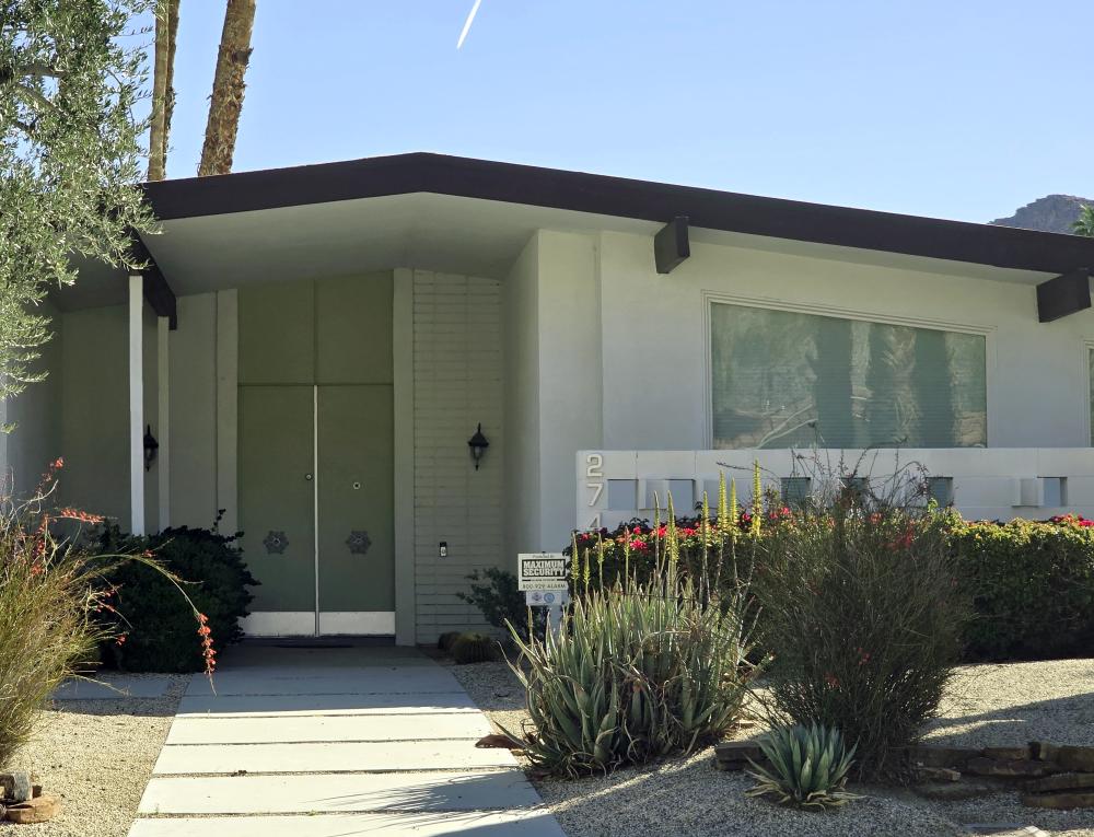 Palm Green colored door at 2744 S Camino Real