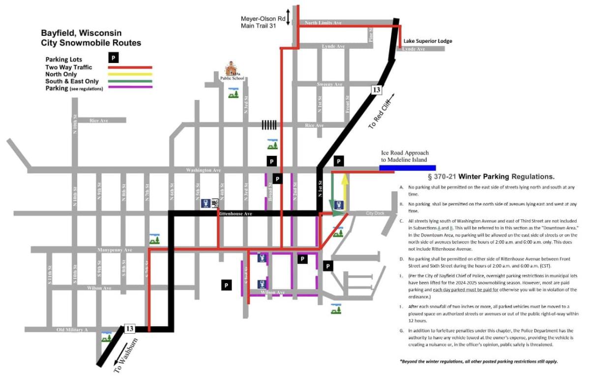 Bayfield Snowmobile Map