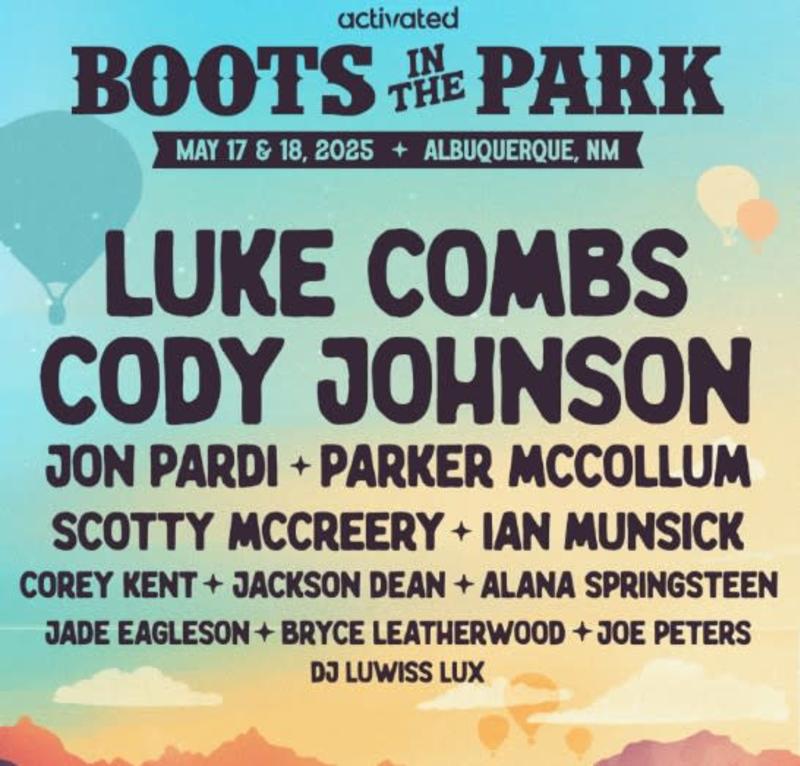 A graphic advertising Boots in the Park in Albuquerque.
