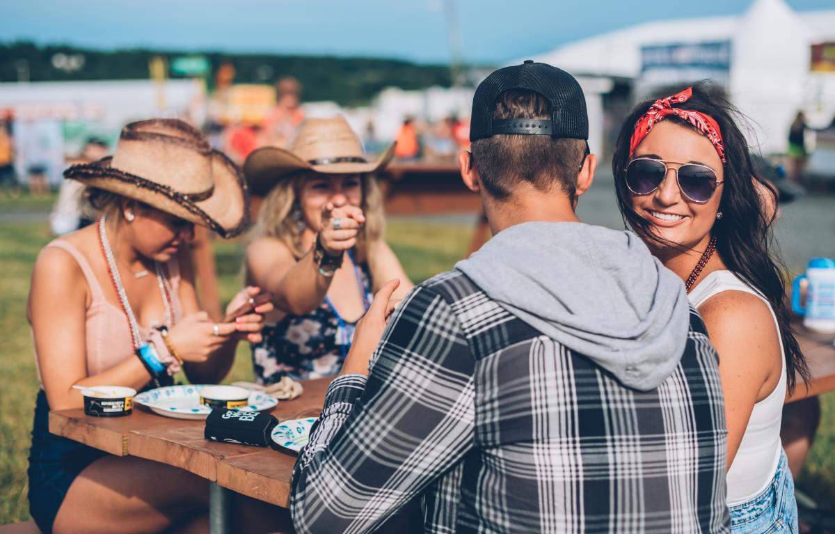 Friends eating at Country Fest