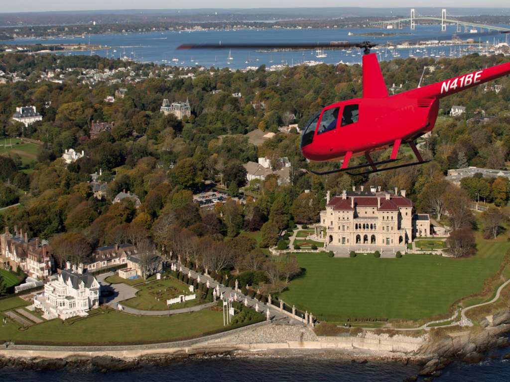 Bird's Eye View Helicopter over Cliff Walk