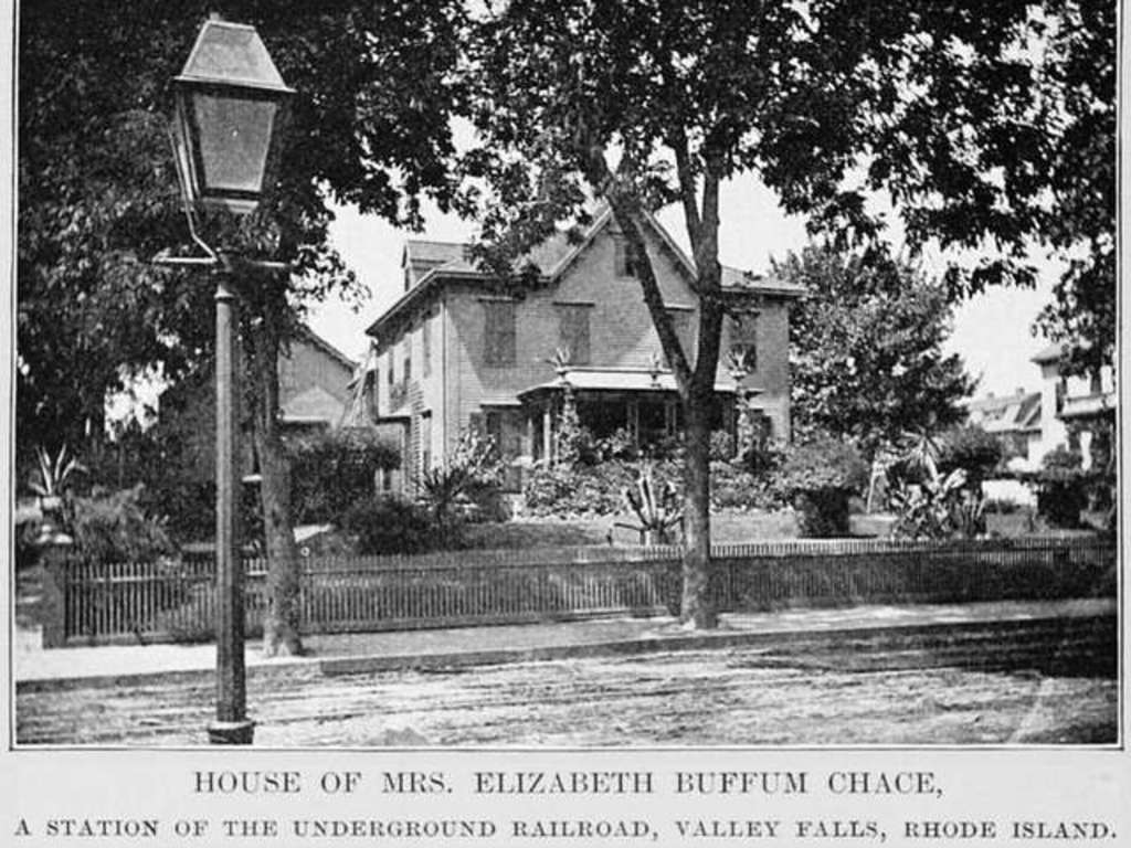 Photo of the since demolished house of Elizabeth Buffum Chace, a stop on the Underground Railroad.