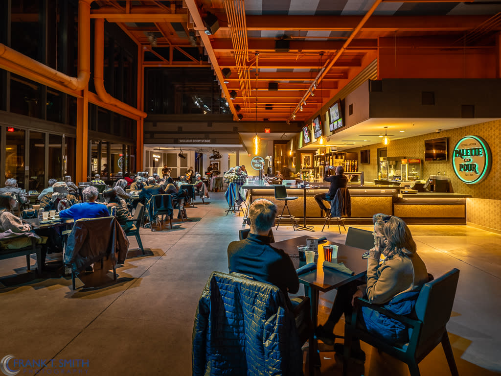 Diners at Palette And Pour at ArtsQuest Center in Bethlehem