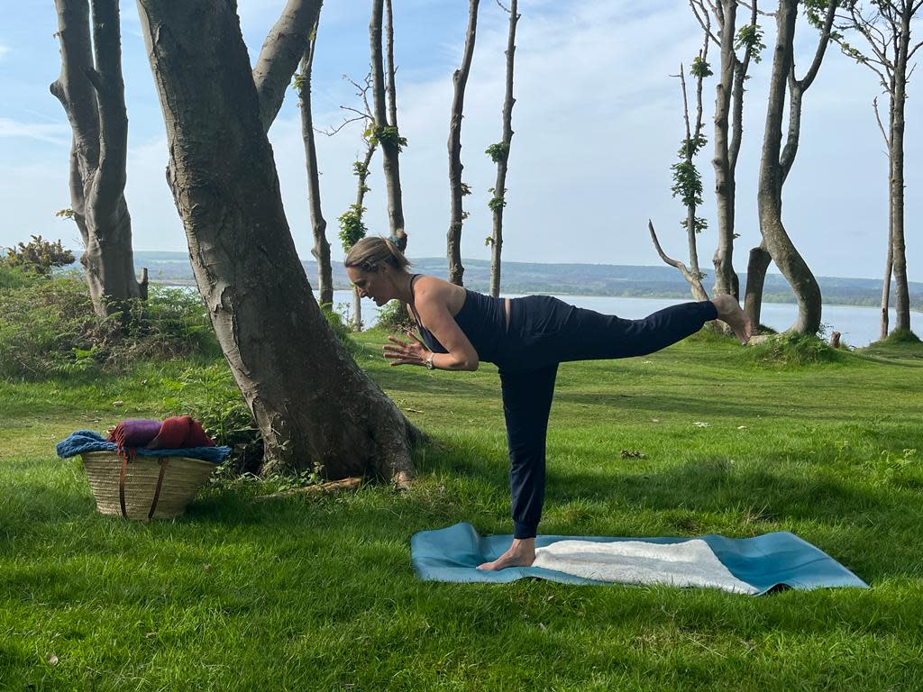 Outdoor yoga with Sonia Lockyer on Brownsea Island in Dorset