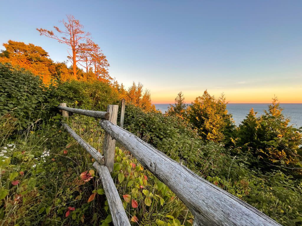 Lover’s Leap is a legendary rock outcropping about 140 feet above the water on the west side of Mackinac Island