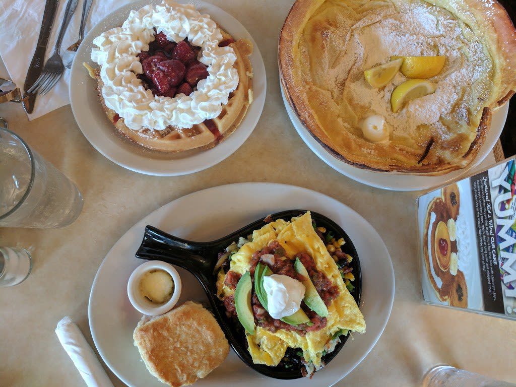 Elmer's dishes on a table