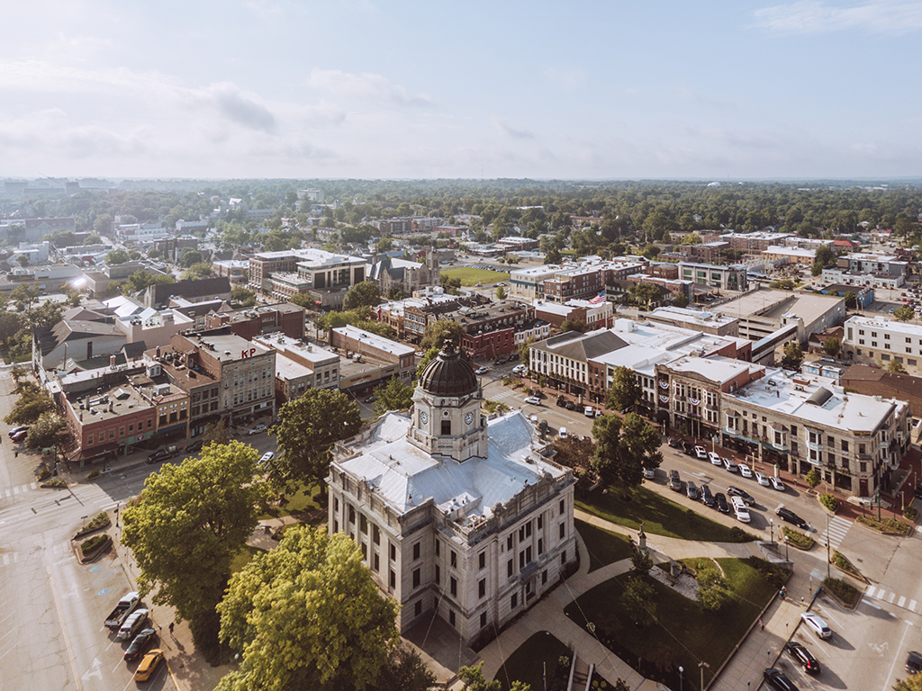 Downtown Bloomington Drone