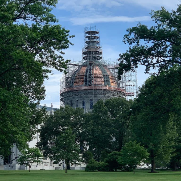 the Naval Academy Chapel Dome under construction