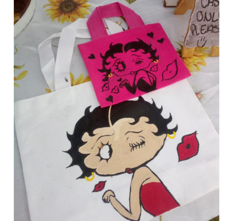 Hand Painted Betty Boop Totes
