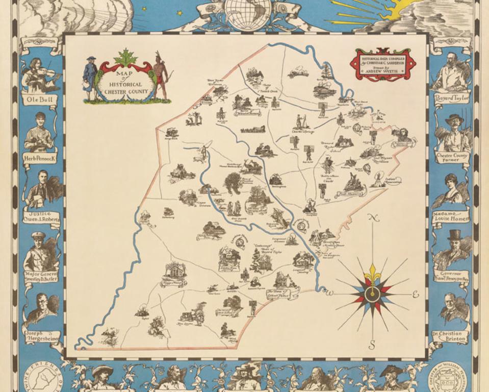 Sanderson-Wyeth Map of Historical Chester County