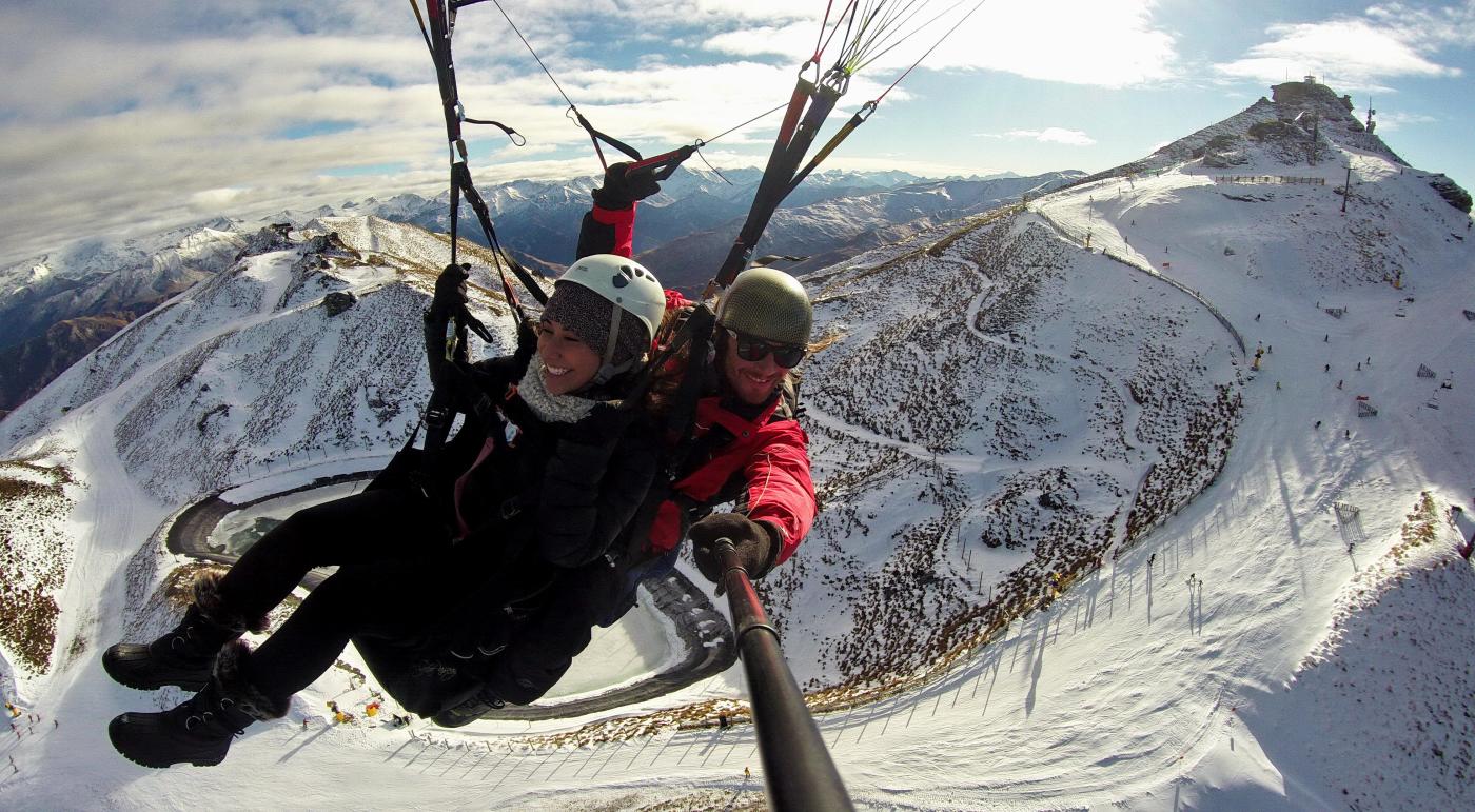 Coronet Peak Tandem Paragliding in Winter
