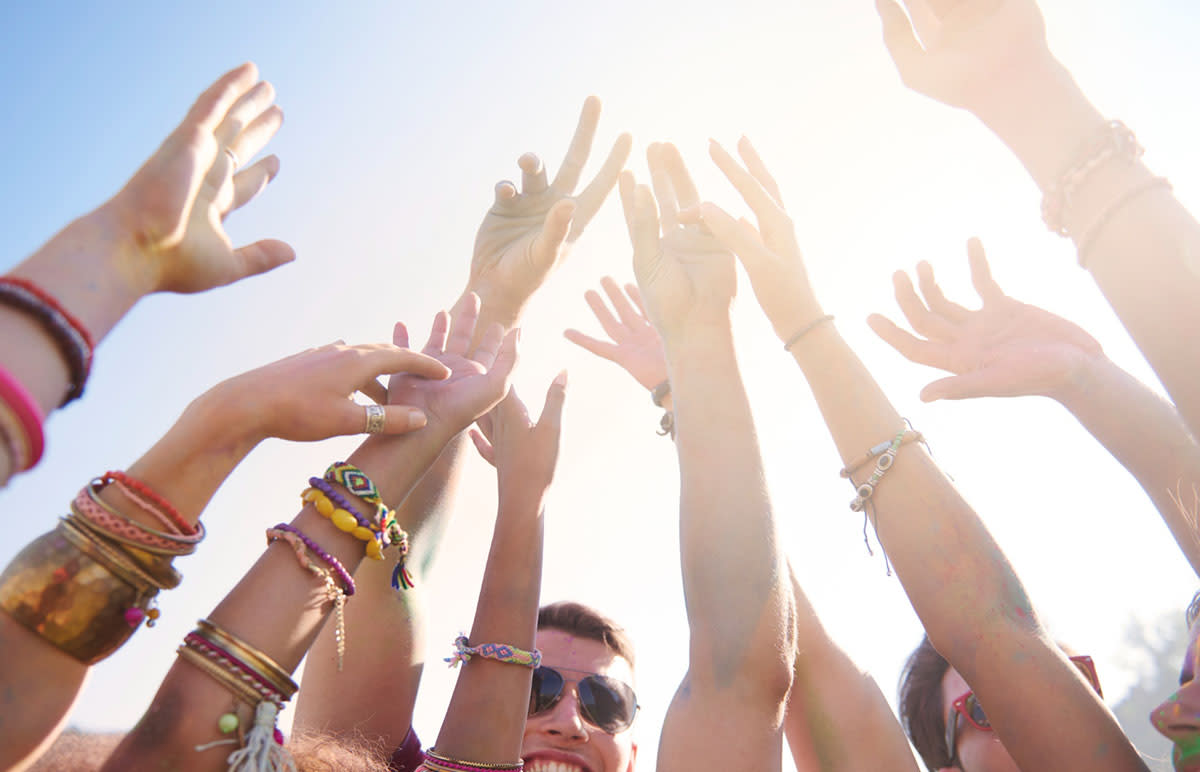 Group of Friends at Palm Tree Music Festival