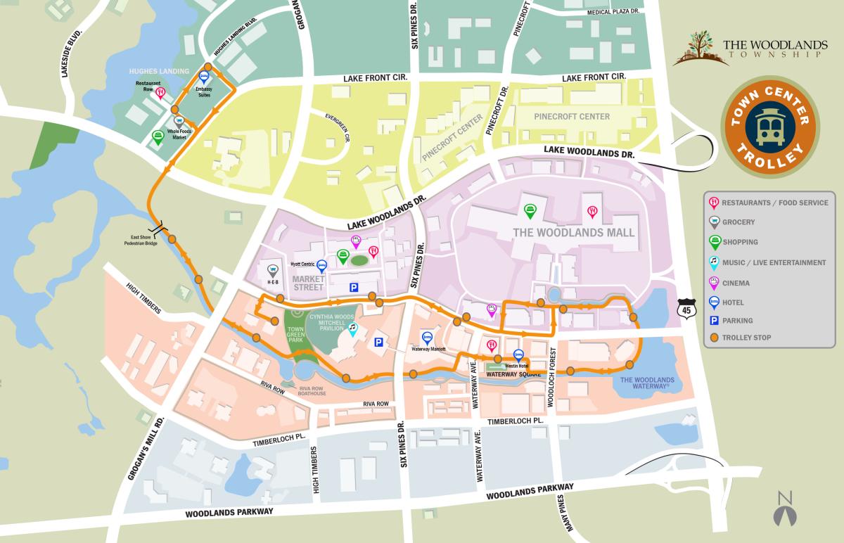 Town Center Trolley Map