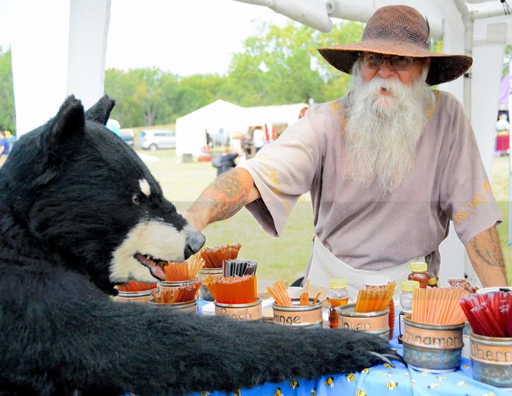 Man Selling Flavored Honey at the Great Plains Renaissance Faire