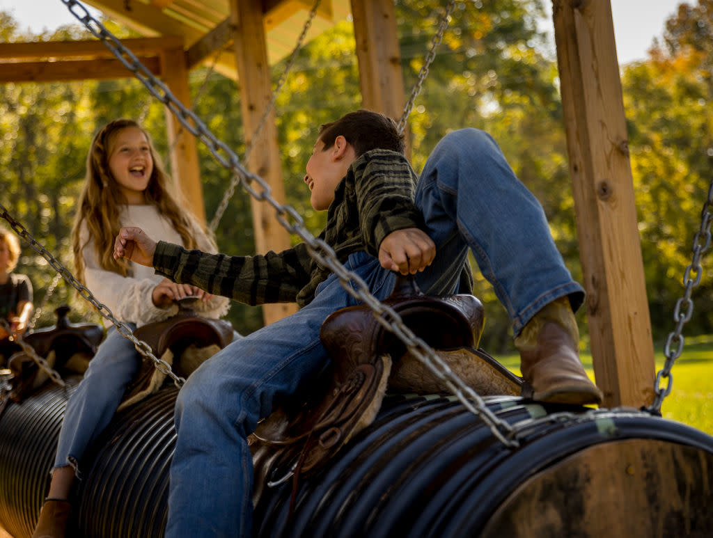 Kids playing at Patterson Farm